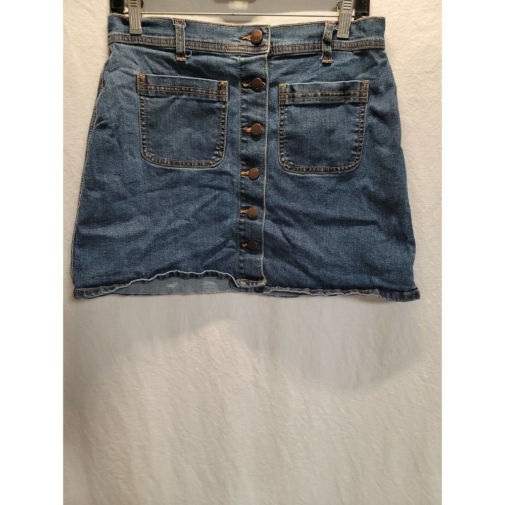 SP Black Label Button Down Blue Denim Mini Skirt Size L